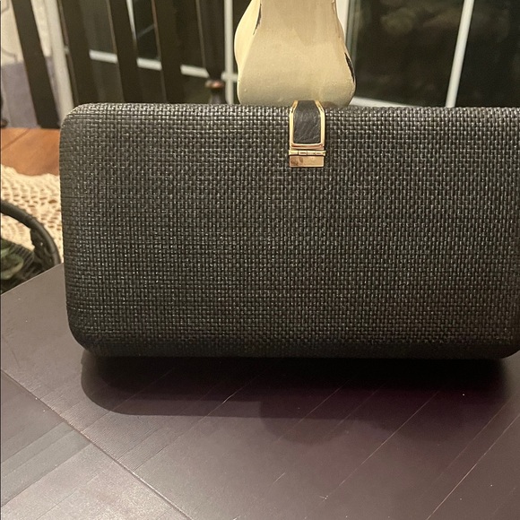 Banana Republic Elegant Black Clutch with Gold Accent - Picture 2 of 5